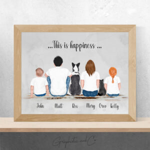 Portrait de Famille | Illustration personnalisable avec Animal de Compagnie